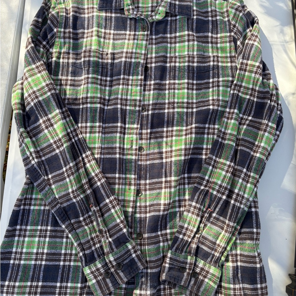 Woolrich Green and Blue Plaid Women’s Shirt